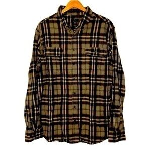 GEORGE | Men’s George Black & Grey Long Sleeve Flannel Size XXL (50-52)